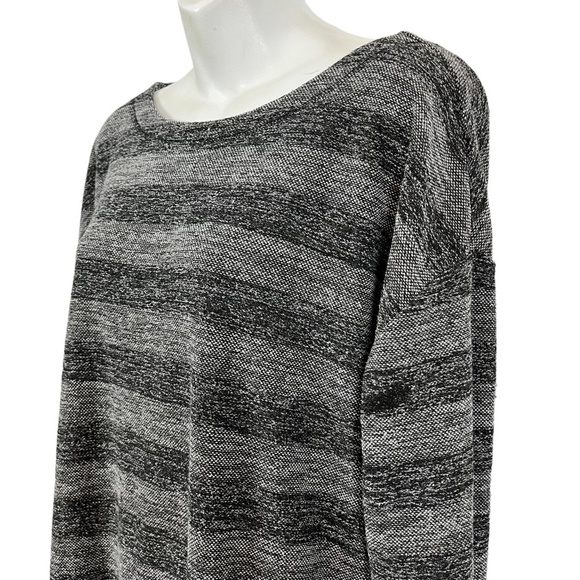 LOU & GRAY Wide Horizontal Stripe Knit Casual Long Sleeve Knee Length Dress sz M - Picture 8 of 16